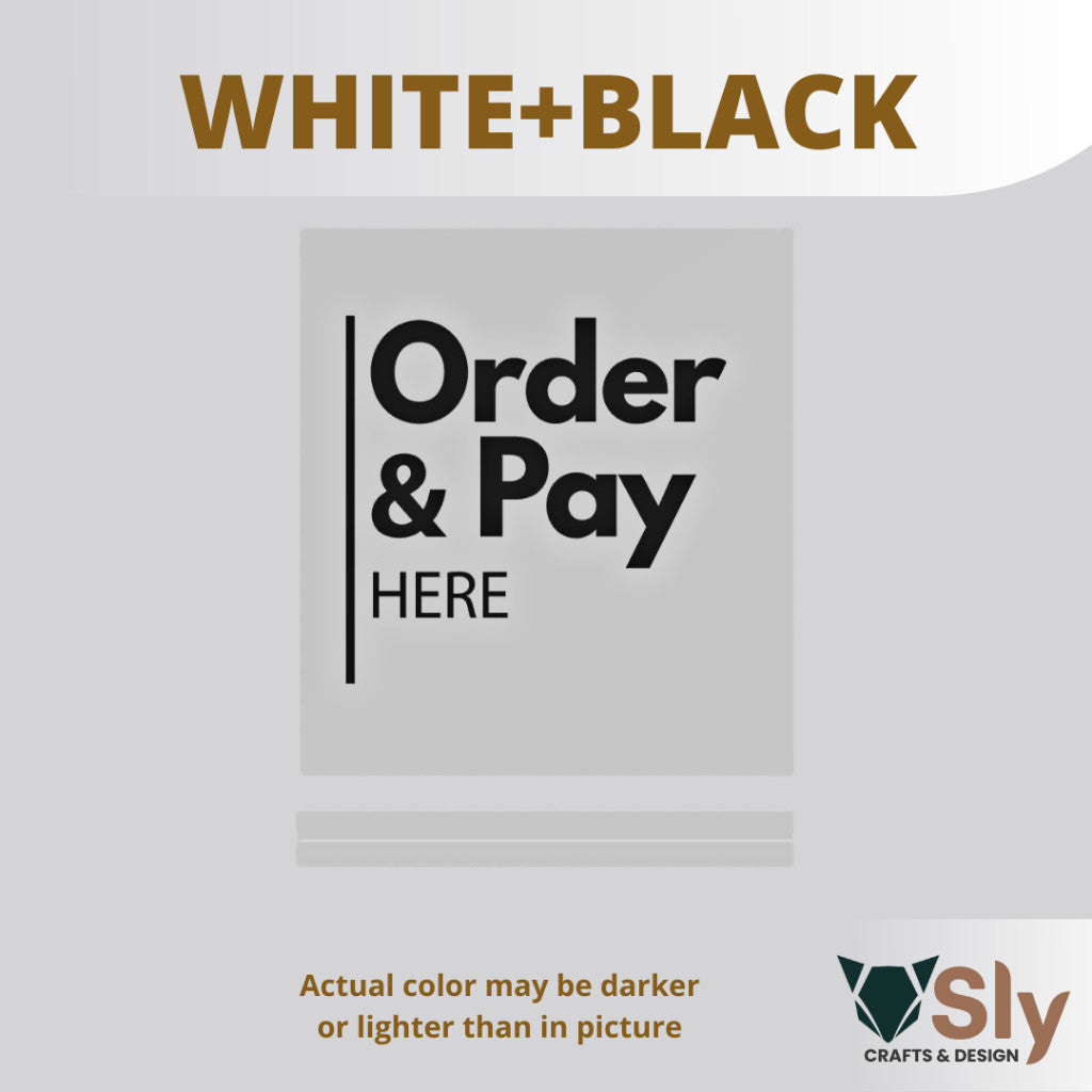 Order and Pay Here Standee | Freestanding Sign for Queueing and Payment Areas FREE ADHESIVE