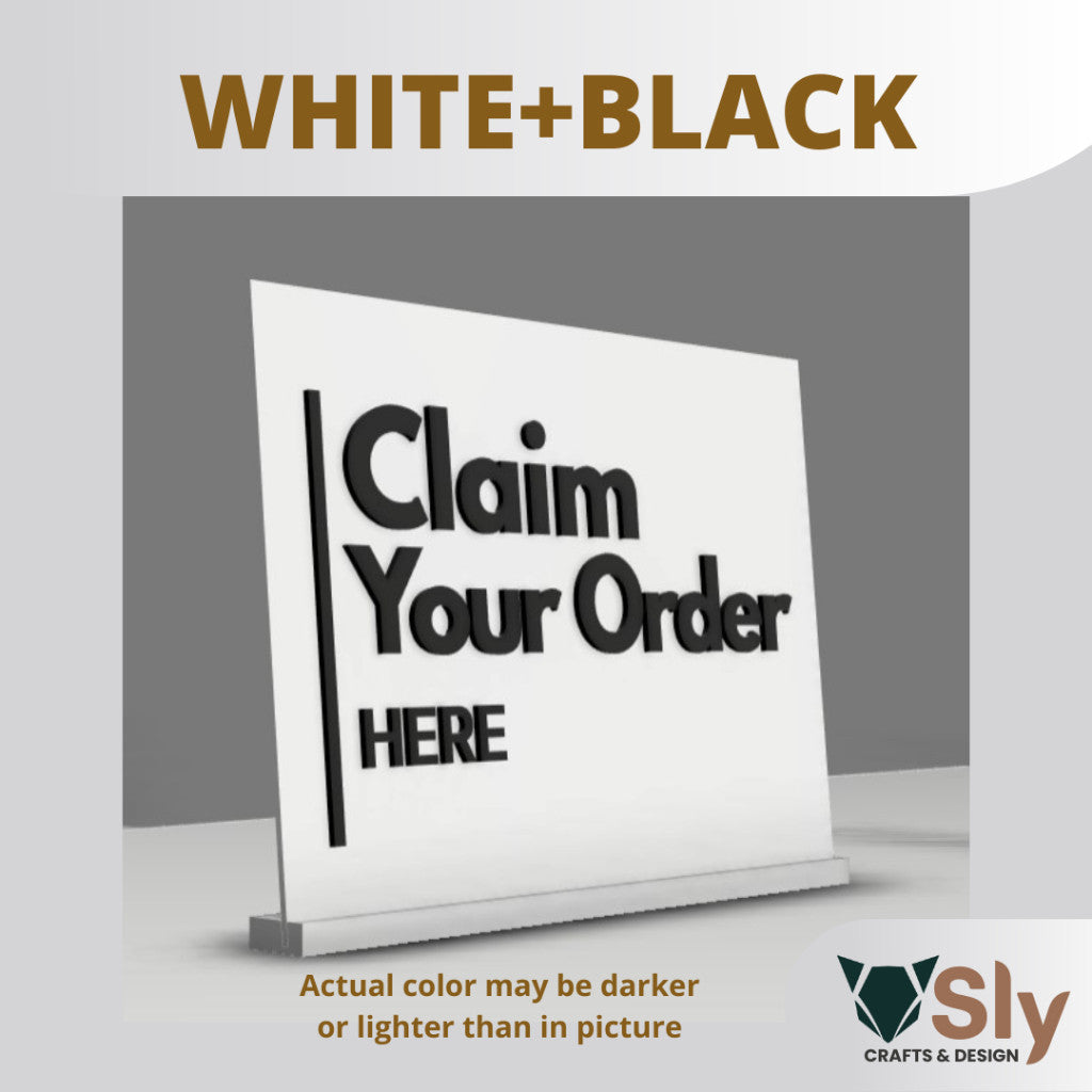 Claim Your Order Here Standee | Freestanding Sign for Queueing and Payment Areas FREE ADHESIVE