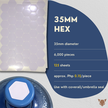 6,000 pcs. Hygienic Sticker for Non-Spill Cap 5 Gal. Container