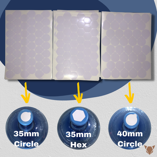 6,000 pcs. Hygienic Sticker for Non-Spill Cap 5 Gal. Container