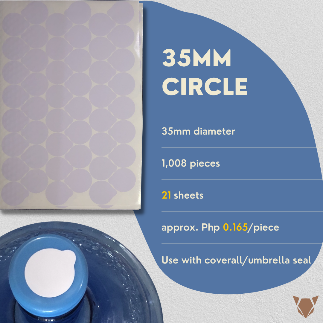 1,000 pcs. Hygienic Sticker w/ Pull Tab for Non-Spill Cap 5 Gallon Water Container