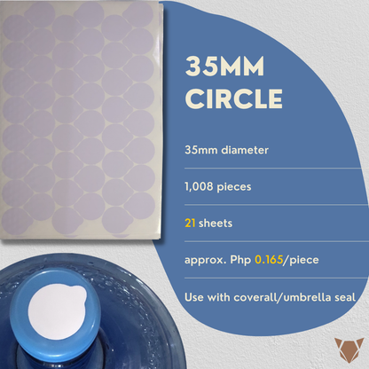 1,000 pcs. Hygienic Sticker w/ Pull Tab for Non-Spill Cap 5 Gallon Water Container
