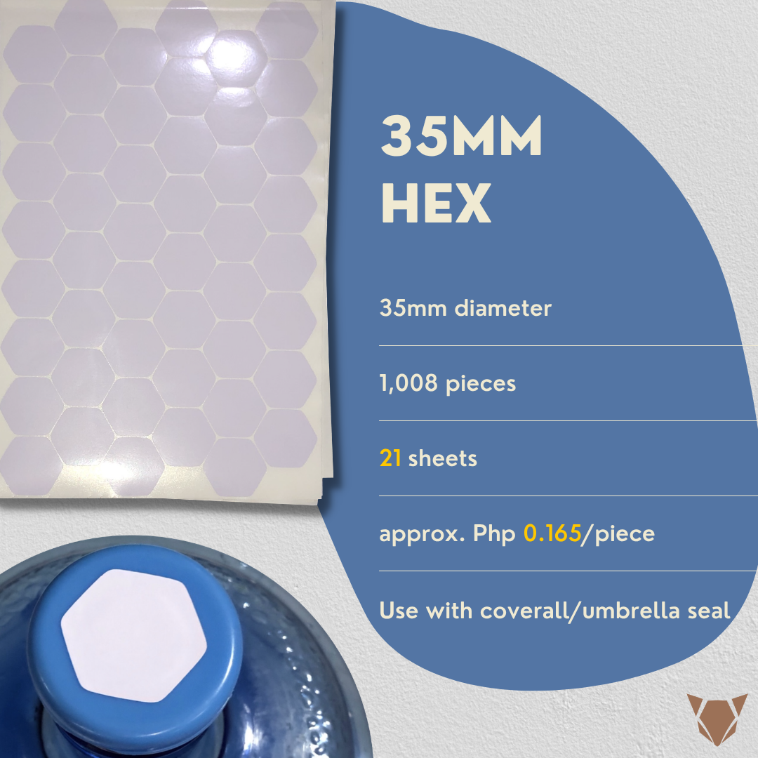 1,000 pcs. Hygienic Sticker w/ Pull Tab for Non-Spill Cap 5 Gallon Water Container