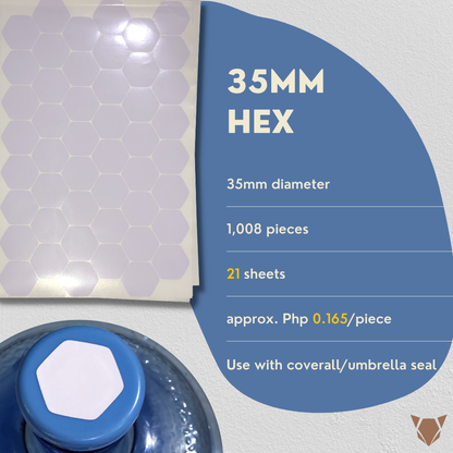1,000 pcs. Hygienic Sticker w/ Pull Tab for Non-Spill Cap 5 Gallon Water Container