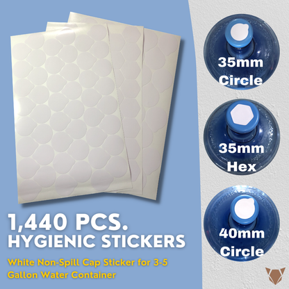 1,440 pcs. Hygienic Sticker for Non-Spill Cap 5 Gallon Water Container