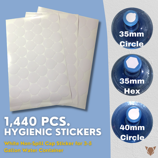 1,440 pcs. Hygienic Sticker for Non-Spill Cap 5 Gallon Water Container