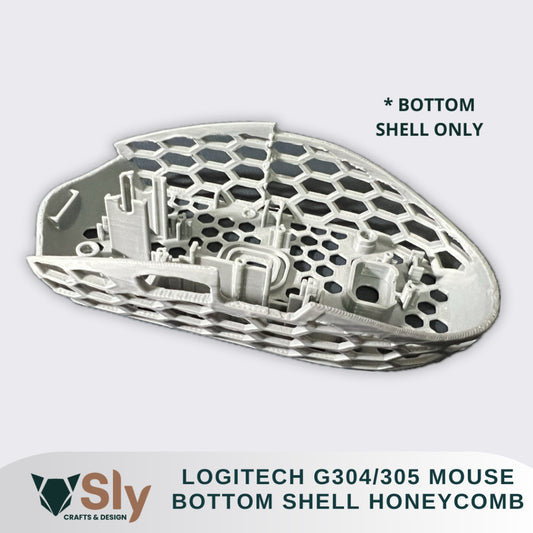 Logi tech G304/305 Mouse BOTTOM SHELL HONEYCOMB Mod Lightweight