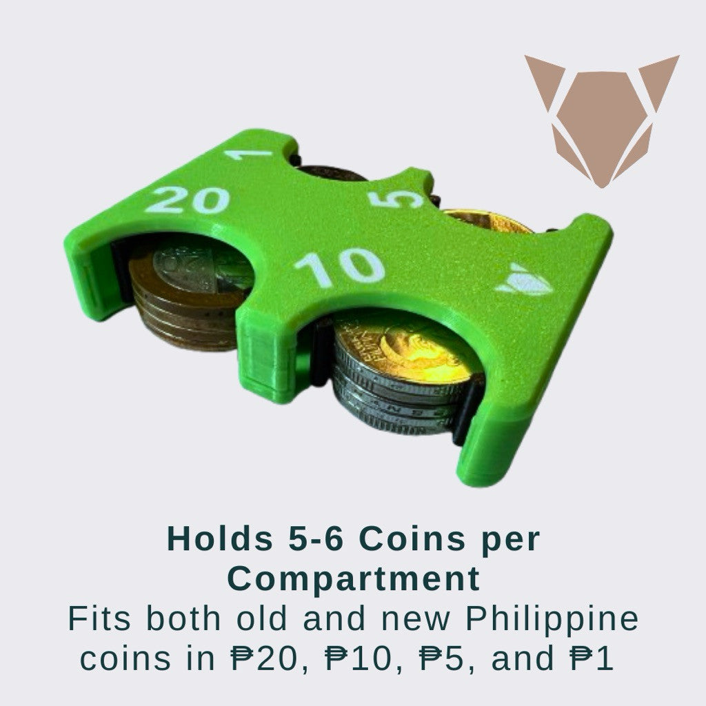PH Coin Organizer Holder Wallet | Compact EDC Peso PH Coin Organizer Storage Case