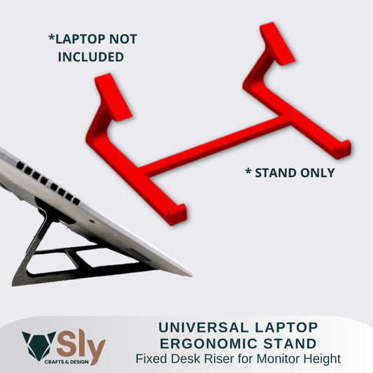 Universal Laptop Ergonomic Stand | Fixed Desk Riser for Monitor Height, Office Workstation