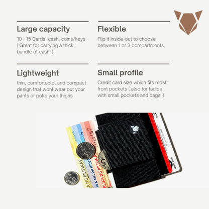Minimalist Wallet Elastic EDC Front Pocket Card holder Sports for Men & Women