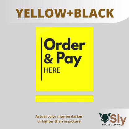 Order and Pay Here Standee | Freestanding Sign for Queueing and Payment Areas FREE ADHESIVE