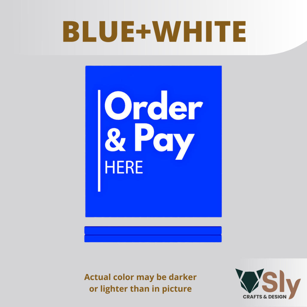 Order and Pay Here Standee | Freestanding Sign for Queueing and Payment Areas FREE ADHESIVE