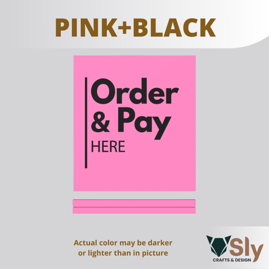 Order and Pay Here Standee | Freestanding Sign for Queueing and Payment Areas FREE ADHESIVE
