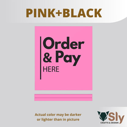 Order and Pay Here Standee | Freestanding Sign for Queueing and Payment Areas FREE ADHESIVE