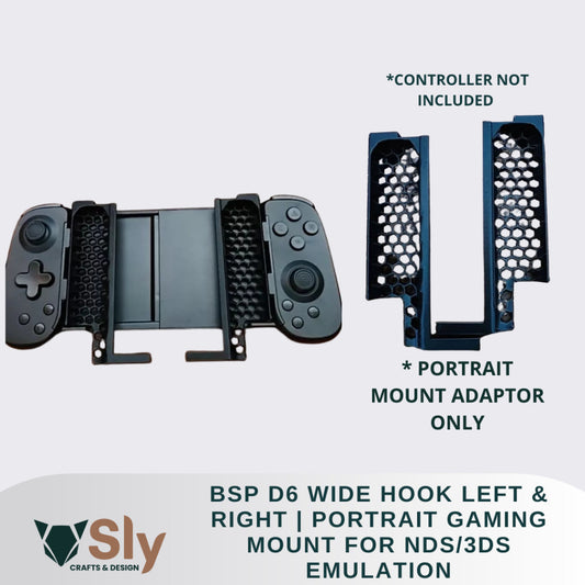 BSP D6 Wide Hook Left & Right | Portrait Gaming Mount for NDS/3DS Emulation