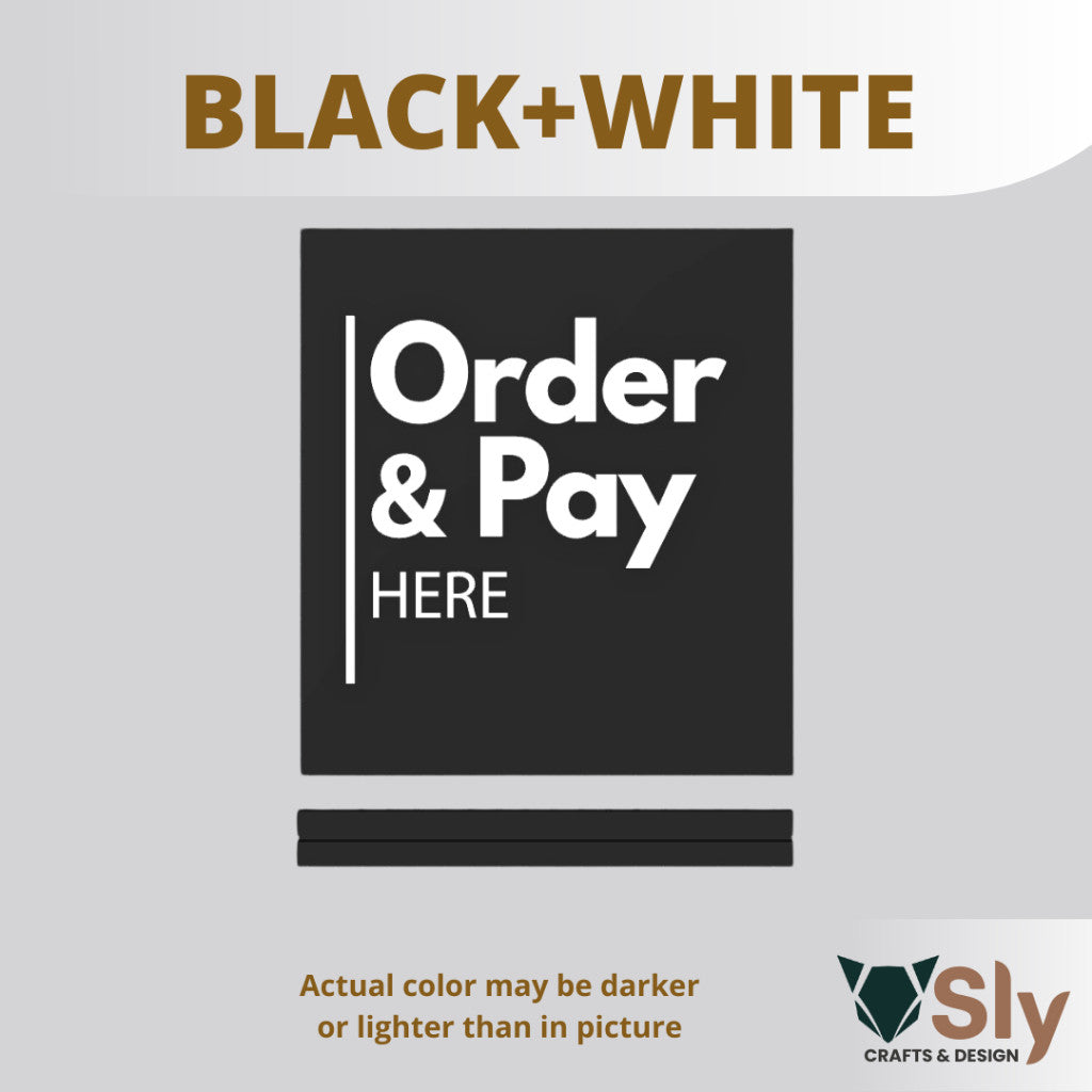 Order and Pay Here Standee | Freestanding Sign for Queueing and Payment Areas FREE ADHESIVE