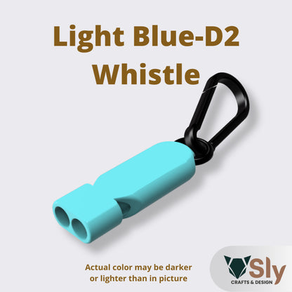 EDC Dual Tone Emergency Whistle with Carabiner | Loud Safety Survival Keychain Gear