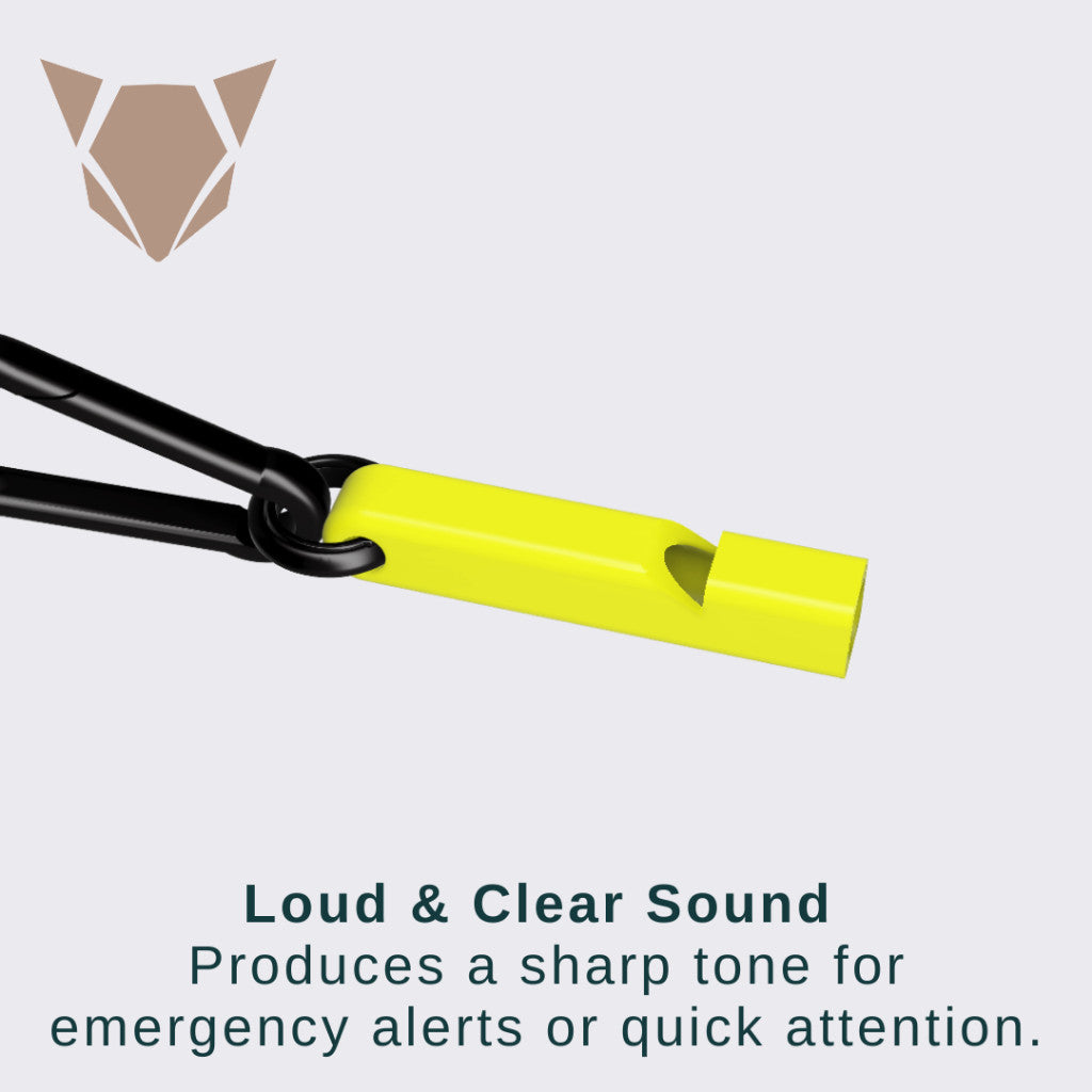 EDC Single Tone Safety Whistle with Carabiner | Loud Emergency Alert Keychain Gear