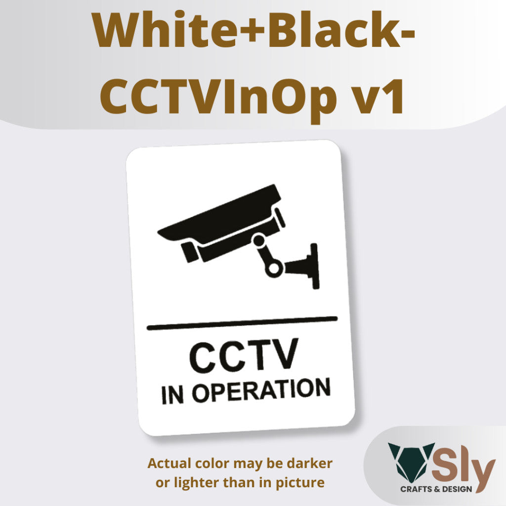 CCTV in Operation Sign | Security Camera Warning with Free Adhesive for Home & Office