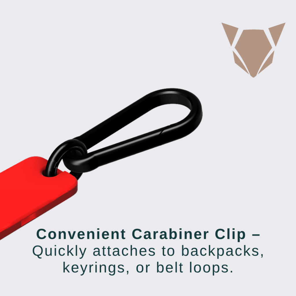 EDC Slim Whistle with Carabiner | Compact Emergency Survival Keychain Tool