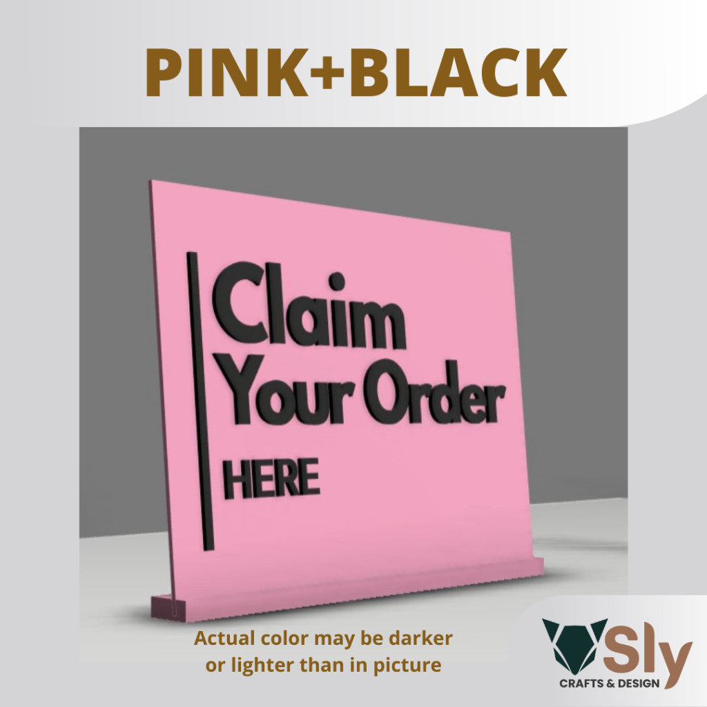 Claim Your Order Here Standee | Freestanding Sign for Queueing and Payment Areas FREE ADHESIVE