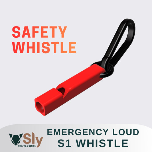 EDC Single Tone Safety Whistle with Carabiner | Loud Emergency Alert Keychain Gear