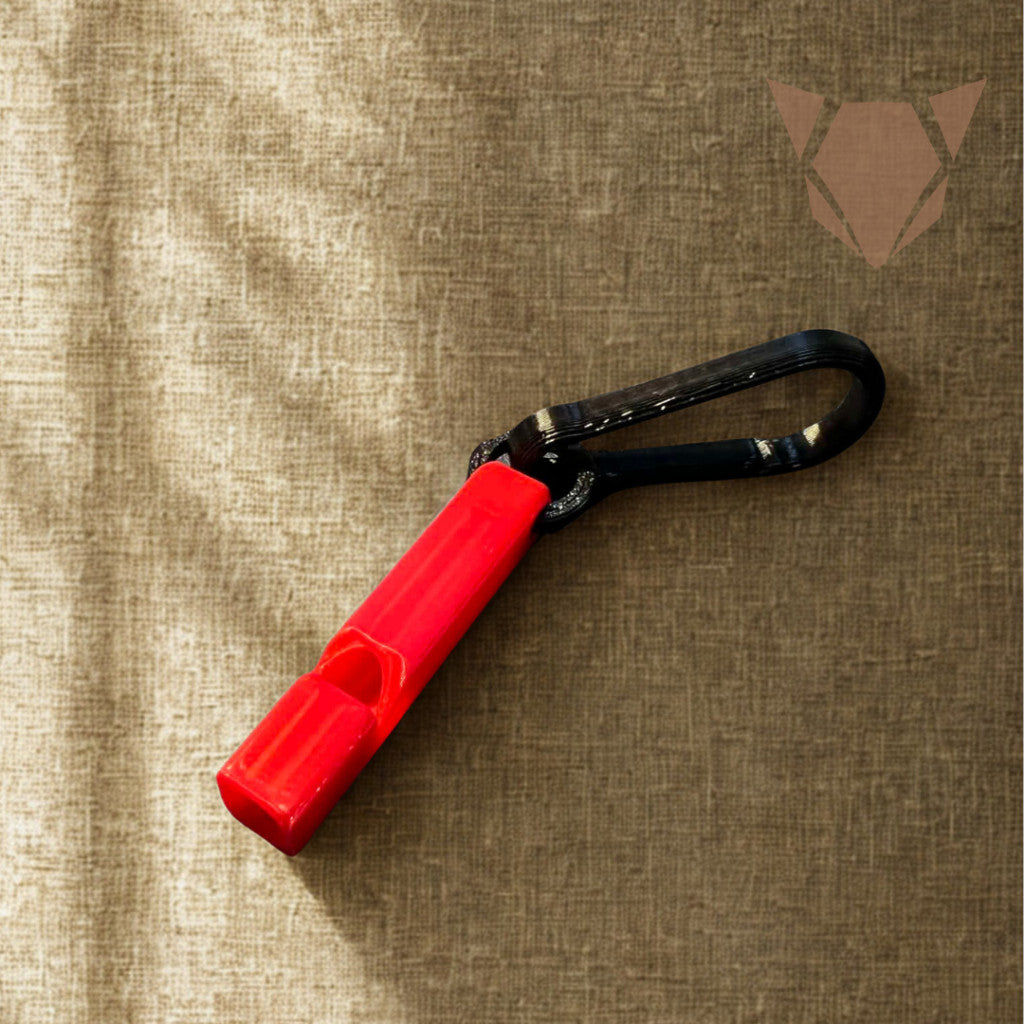 EDC Single Tone Safety Whistle with Carabiner | Loud Emergency Alert Keychain Gear