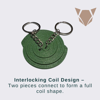 Katol Coil Puzzle Keychain Lion-Tiger | Interlocking Mosquito Coil Design Keychain