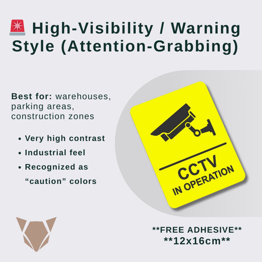CCTV in Operation Sign | Security Camera Warning with Free Adhesive for Home & Office