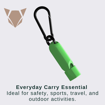 EDC Dual Tone Emergency Whistle with Carabiner | Loud Safety Survival Keychain Gear