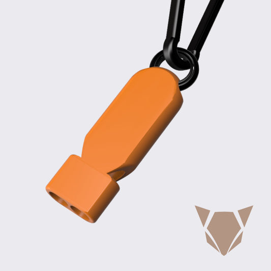 EDC Dual Tone Emergency Whistle with Carabiner | Loud Safety Survival Keychain Gear