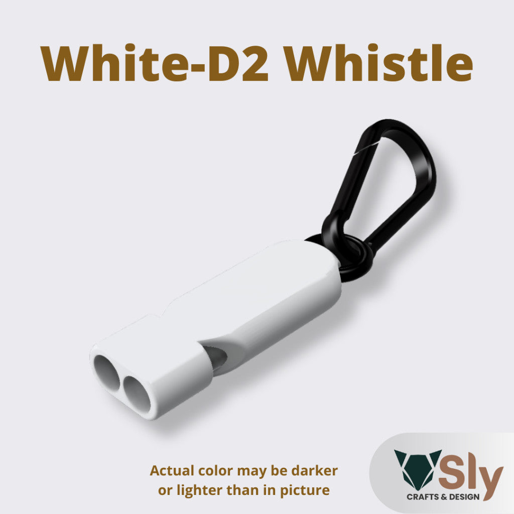 EDC Dual Tone Emergency Whistle with Carabiner | Loud Safety Survival Keychain Gear