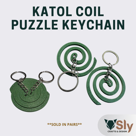 Katol Coil Puzzle Keychain Lion-Tiger | Interlocking Mosquito Coil Design Keychain