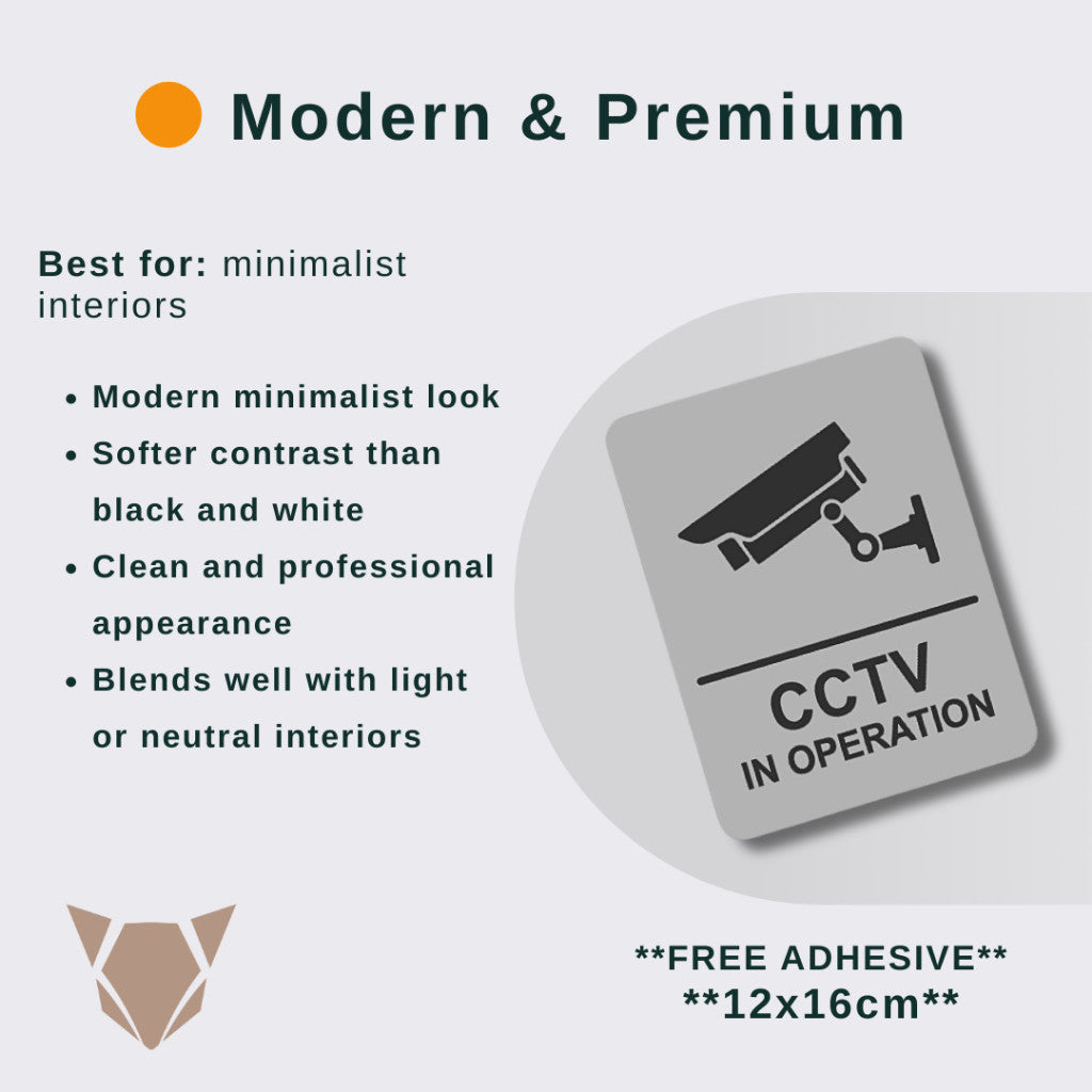 CCTV in Operation Sign | Security Camera Warning with Free Adhesive for Home & Office