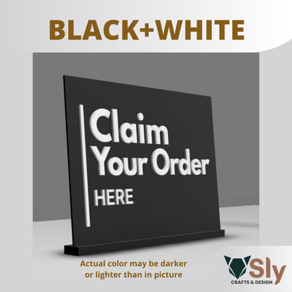 Claim Your Order Here Standee | Freestanding Sign for Queueing and Payment Areas FREE ADHESIVE