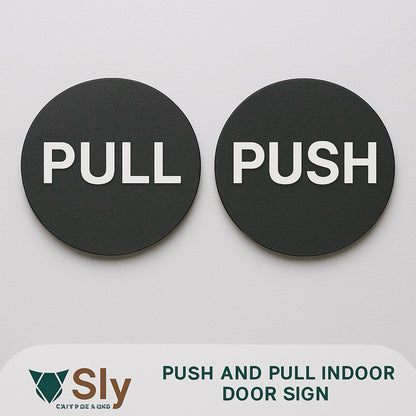 Push and Pull Indoor Door Sign | Directional Door Plate for Offices and Stores FREE ADHESIVE