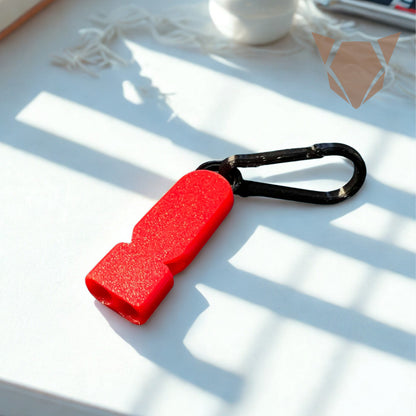 EDC Dual Tone Emergency Whistle with Carabiner | Loud Safety Survival Keychain Gear