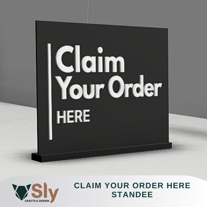 Claim Your Order Here Standee | Freestanding Sign for Queueing and Payment Areas FREE ADHESIVE