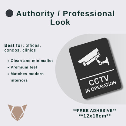 CCTV in Operation Sign | Security Camera Warning with Free Adhesive for Home & Office