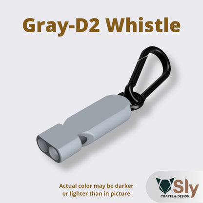 EDC Dual Tone Emergency Whistle with Carabiner | Loud Safety Survival Keychain Gear