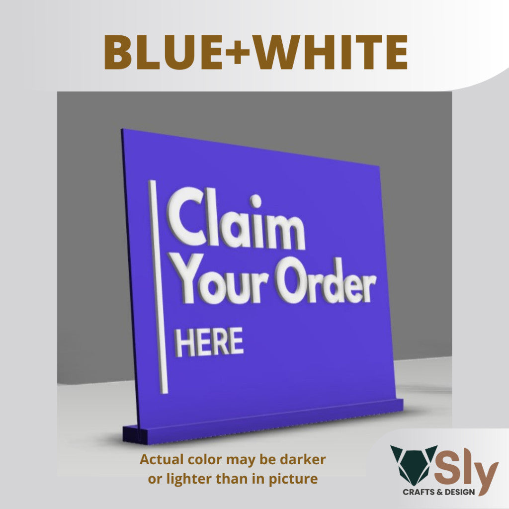 Claim Your Order Here Standee | Freestanding Sign for Queueing and Payment Areas FREE ADHESIVE