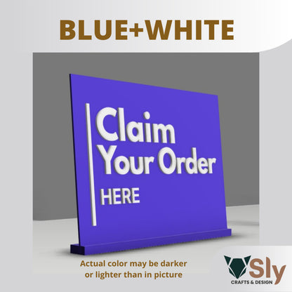 Claim Your Order Here Standee | Freestanding Sign for Queueing and Payment Areas FREE ADHESIVE
