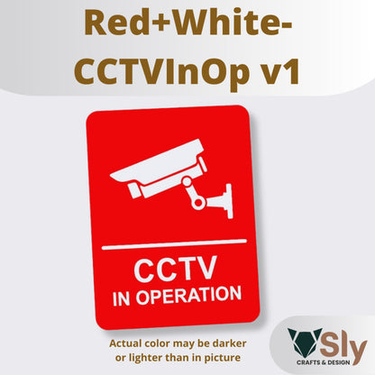 CCTV in Operation Sign | Security Camera Warning with Free Adhesive for Home & Office