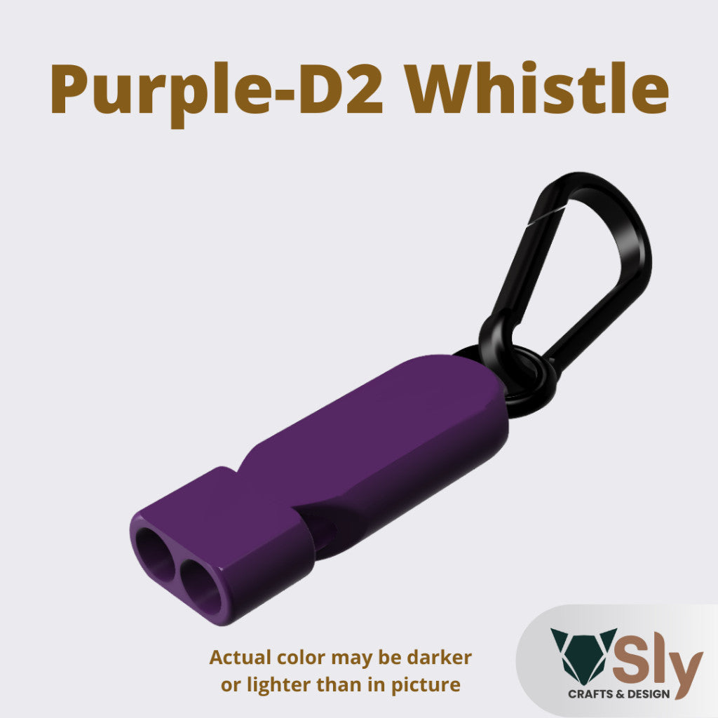 EDC Dual Tone Emergency Whistle with Carabiner | Loud Safety Survival Keychain Gear