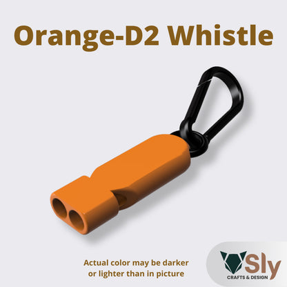 EDC Dual Tone Emergency Whistle with Carabiner | Loud Safety Survival Keychain Gear