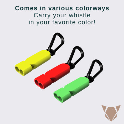 EDC Dual Tone Emergency Whistle with Carabiner | Loud Safety Survival Keychain Gear