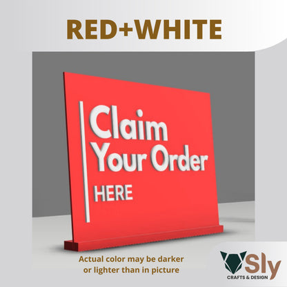 Claim Your Order Here Standee | Freestanding Sign for Queueing and Payment Areas FREE ADHESIVE