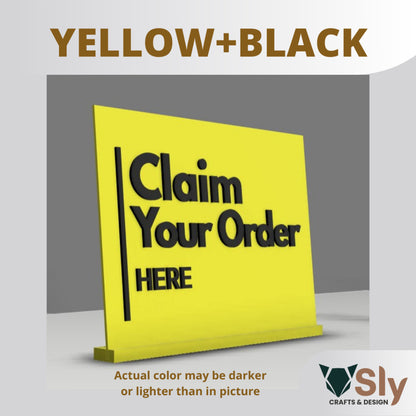 Claim Your Order Here Standee | Freestanding Sign for Queueing and Payment Areas FREE ADHESIVE