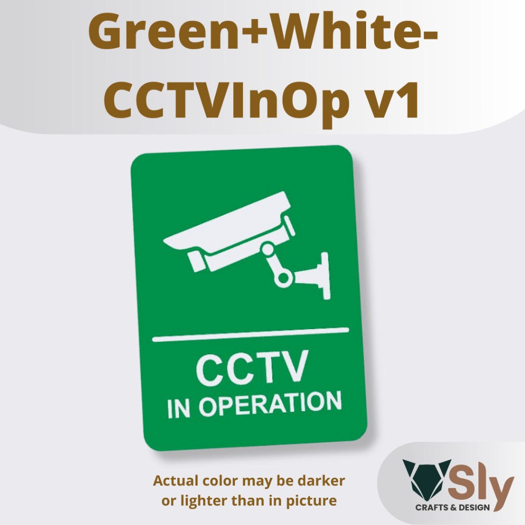 CCTV in Operation Sign | Security Camera Warning with Free Adhesive for Home & Office