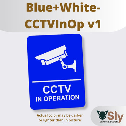 CCTV in Operation Sign | Security Camera Warning with Free Adhesive for Home & Office